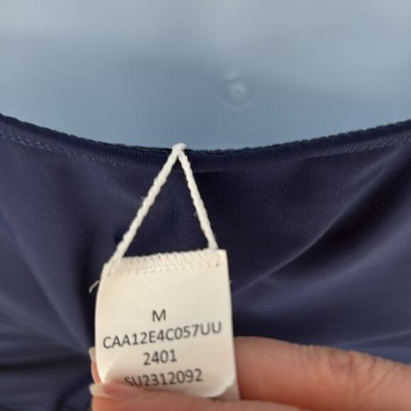 Cupshe Womens Navy Blue One Piece Swimsuit Mesh Details Size Medium - Picture 7 of 16